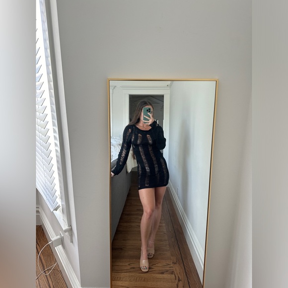 Brand New, Never Worn, Black Mesh Dress - Picture 1 of 3